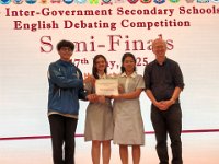 Receiving the Winner's Certificate-Semi Finals
